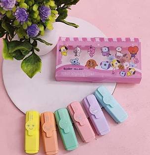 Tera13 Cartoon Marker Highlighter For Kids Stationary Set BTS Highlighter For Boys Kids