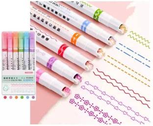 Mira Farmcraft Linear Color Roller Line Markers Highlighter Pen Stationery Drawing, Journaling