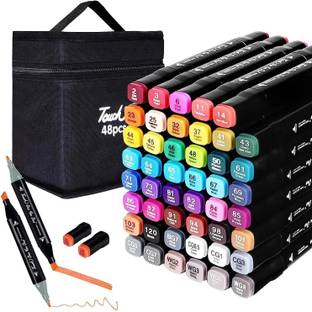 GRANTHI ENTERPRISE Dual Tip Permanent Art Markers with Carrying Case for Drawing,Painting,Sketching