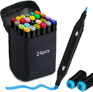 Corslet 24 Pcs Colors Dual Tip Art Markers Coloring Alcohol Based Markers Colored Pens