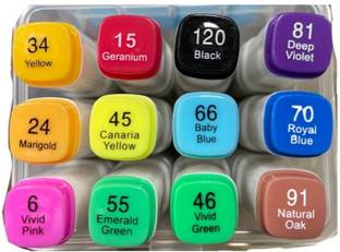 Pehrovin Ventures 12 Alcohol Ink Touch Markers/Twin Head/Twin Tip/Fine and Chisel tip /Art Markers