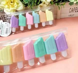 Extraposh 6 PCs stationery cute shape Mini fluorescent highlighter marker pen for kid