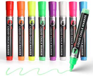 Mobee Liquid Chalk Markers Erasable, Non-Toxic, Water-Based, 2-5mm Reversible Tip