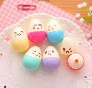 Le Delite Cute Egg Shaped Mini Highlighter Pens Cute kawaii markers stationery art craft