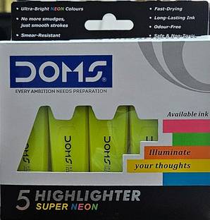 DOMS HIGHLIGHTER | COLOUR - YELLOW | SUPER NEON |