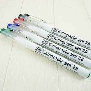 Zig CALLIGRAPHY PEN OBLIQUE Tip MULTICOLOR 3mm For Professional and Beginners
