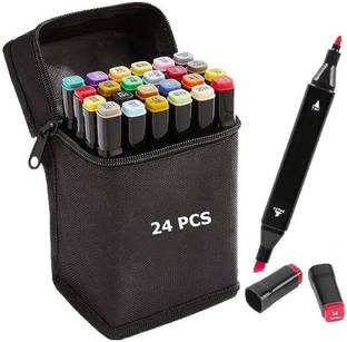 Corslet 24 Pc Alcohol Markers Set Colour Marker Pen Art Markers Dual Tip Broad and Fine