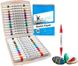 Wynhard 24 Acrylic Markers Acrylic paint Marker Pen Acrylic Marker Pen with Sketchbook
