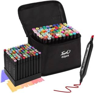Dvn 80 Colors Alcohol Based Dual Head Broad and Fine Tip Marker Drawing Pen with Bag