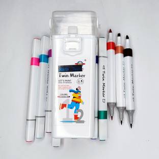 KartsHiTech Dual Marker/Twin Marker Pen for drawing/highlighting/Coloring