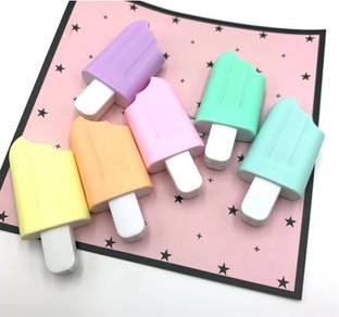 SLOnlineMart Ice-cream Designer Highlighter Fine Grip Marker, Pack of 6