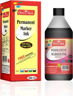 Soni Officemate Permanent Marker Ink 500ml, Black Color - Pack of 1 500 ml Marker Refill