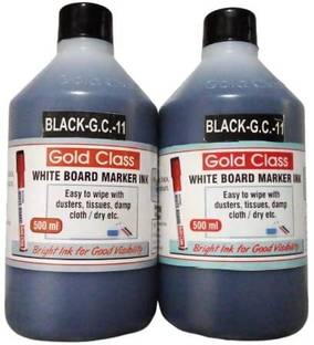 GoldClass White Board Marker Ink (500 ML) (Pack of 2, Black) 500 ml Marker Refill
