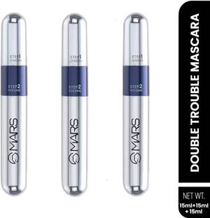 MARS 2 in 1 Volumizing and Lengthening Long Lasting Mascara (Pack of 3) 45 ml