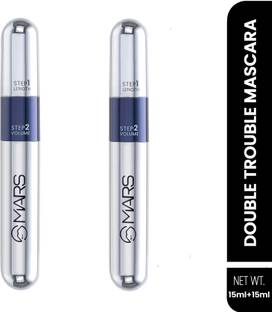 MARS 2 in1 Volumizing and Lengthening Long Lasting Mascara (Pack of 2) 30 ml