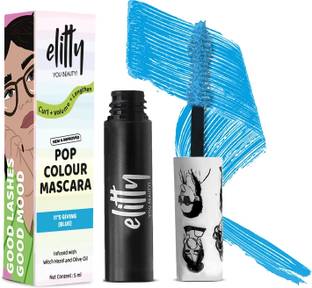 Elitty Mascara Waterproof Blue Pop Colour & Matte Finish, Long Lasting & Curling - 5 ml