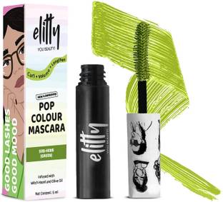 Elitty Pop Colored Lush Lashes Mascara (Green)| Waterproof, Smudge Proof | 5 ml