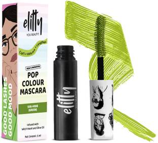 Elitty Pop Colored Lush Lashes Mascara (Green)| Waterproof, Smudge Proof | 5 ml