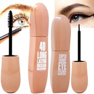ADS Good Choice India Super Shiny, Long Lasting, Waterproof Eyeliner & Long Lasting 4D Mascara 18 ml