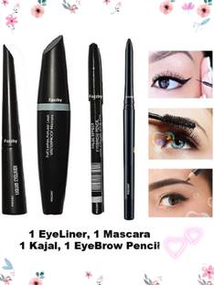 FOZZBY EyeLiner + Hypercurl Mascara + Colossal Kajal + Eyebrow Pencil 24 ml