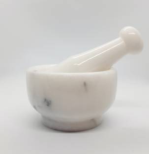 Rathore Handicrafts Marble Mortar and Pestle Set Big Size 5 Inch Marble Masher
