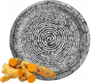 Cruzun 5" Inch Tumeric/Sandalwood Rubbing Stone Grinding Haldi Rubbing Stone Chandan Stoneware Masher