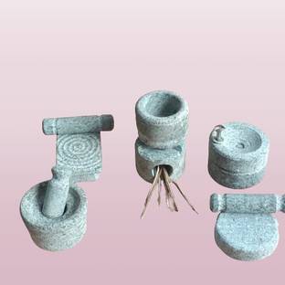 shubashini traders Organic Kitchen Playsets-for Kids (6 sets)choppu saman|Miniature Kitchen Playset Stoneware Masher