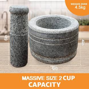 anjalam traders Ural/Okhli Masher/Idi kallu/Khal Dasta Ural /Khalbatta okhli/Stone Grinder Stoneware Masher