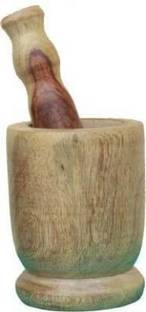 Elite Handicrafts MORTAR PESTLE|WOODEN OKHLI MUSLI | WOODEN MASHER | MASALA MASHER Wood Masher