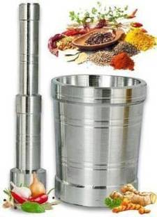 Actn Pure Stainless steel Mortar and Pestle Khalbatta Musal Dasta Ural Kundi Masher Aluminium Masher
