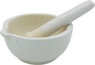 COMETEK Mortar and Pestle for Laboratory, Diameter: 4 Inches, 150 ml Capacity Porcelain Masher