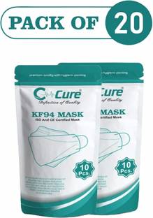 C-Cure KF94 Mask -4 Layer Filtration I Comfortable Ear loops I Enhanced Protection CCKF94FM-20P Reusable