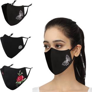 MASQ Black_Rose_Combo_03 Washable Cloth Mask