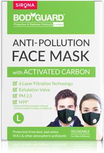 BodyGuard N99 + PM2.5 Reusable Anti Pollution Face Mask with Activated Carbon - Large Pack of 1,