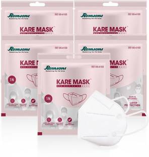 Romsons Kare Mask, N95 Respirators Kare Mask, N95 Respirators, with 6 Layer Protection (5 Pieces)