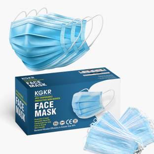 KGKR Surgical Mask With Melt Blown Fabric Layer Blue-200 Non-Reusable, Non-Washable, Water Resistant Surgical Mask With Melt Blown Fabric Layer