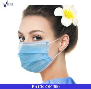 V SURZ BLUE DISPOSABLE 3PLY MASK WITH NOSE PIN & METBLOWN FILTER ISO CE APPROVED Surgical Mask With Melt Blown Fabric Layer