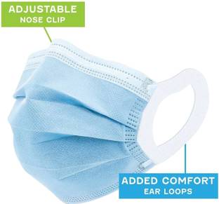 7SHIELD CE and ISO Certified Surgical mask with Extra soft Fabric ear loop 50pc softloop Non-Washable, Non-Reusable Surgical Mask