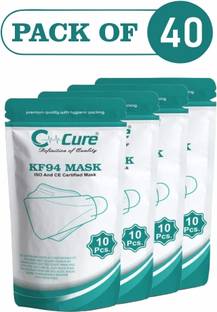 C-Cure KF94 Mask for Adult, 4 Layer Filtration, Comfortable Ear loops, Breathable CCKF94FM-40W Reusable