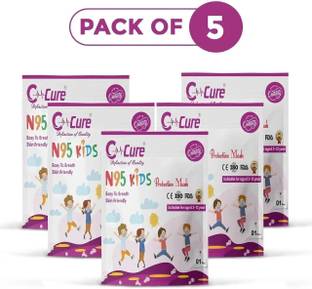 C-Cure Kids N95 Mask For 8-12 Years 5 Layer Face Mask For Kids N95 Mask Disposable Mask CN95KFM-05 Non-Reusable
