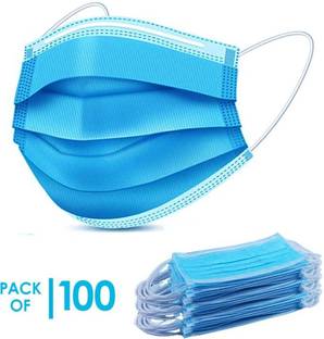 KGKR Surgical Mask With Melt Blown Fabric Layer BLUE mask -100Pcs N-2 Non-Reusable, Non-Washable Surgical Mask With Melt Blown Fabric Layer