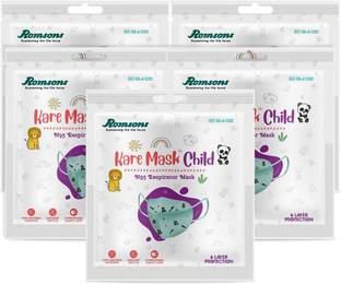 Romsons Kare Mask Child 6-layer protection reusable N95 Mask with Adjustable Head Loops, Pack of 1 Kare Mask Child Water Resistant