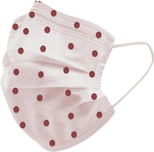 7SHIELD CE and ISO Certified Premium Polka dot printed Water Resistant Surgical Mask 100red_dotprint Non-Washable, Non-Reusable, Water Resistant Surgical Mask