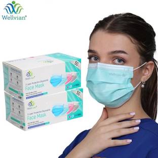WELLVIAN Disposable Face Mask Meltblown Mask Surgical Face Mask Reusable, Washable, Water Resistant, Non-Washable, Non-Reusable Surgical Mask With Melt Blown Fabric Layer