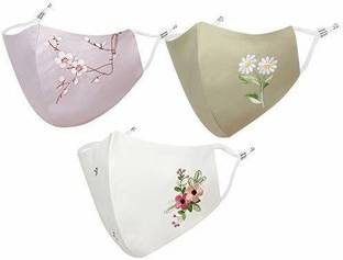 MASQ Anti-Pollution Anti-Bacterial BFE>99% 4 Layer Protective Face Mask Girl & Women Blossom_Combo_Large_03 Reusable, Washable Cloth Mask