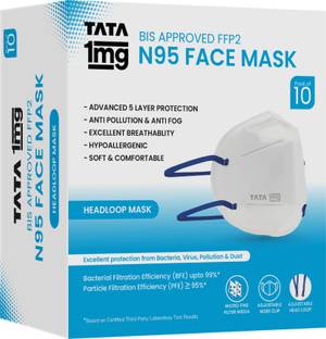 TATA 1mg BIS Approved FFP2 N95 Mask (Premium Face Mask 5 Layer) Reusable