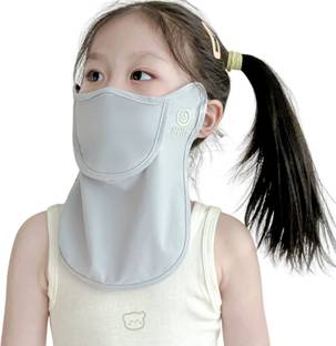 MAYCREATE Kids UPF 50 Plus UV Protection Breathable Ice Silk Face Mask Grey Party Mask