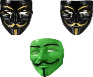 aaru singh 2 black with 1 green vendetta pack Party Mask