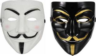 Flipace Vendetta Character Mask For Party (Pack Of 2, Black & White) Party Mask