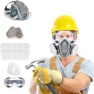SERPLEX Industrial Dual Filtration Respirator Mask Protective Goggles Kit Party Mask